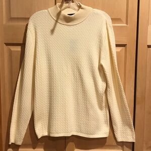 New Karen Scott Buttercreme Turtleneck Cable Knit Sweater